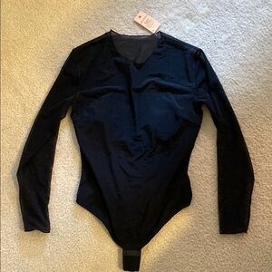 Elegant Black‎ Long-Sleeve Bodysuits